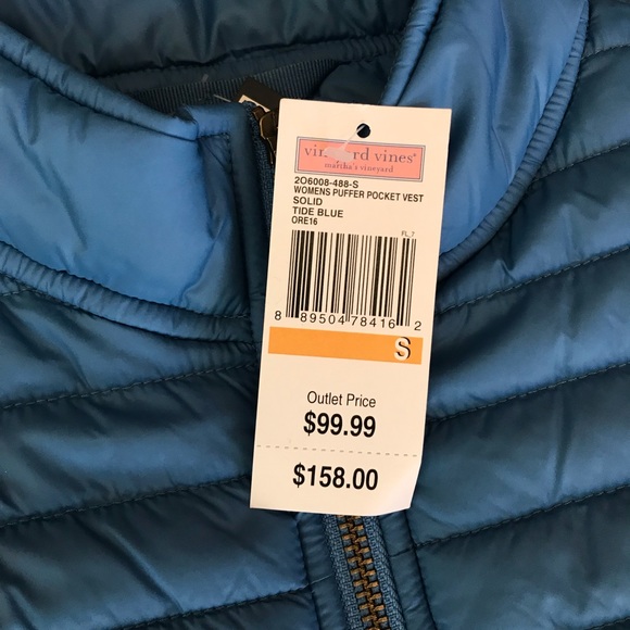 Vineyard Vines Front Pocket Puffer Vest Size Small - Picture 4 of 7